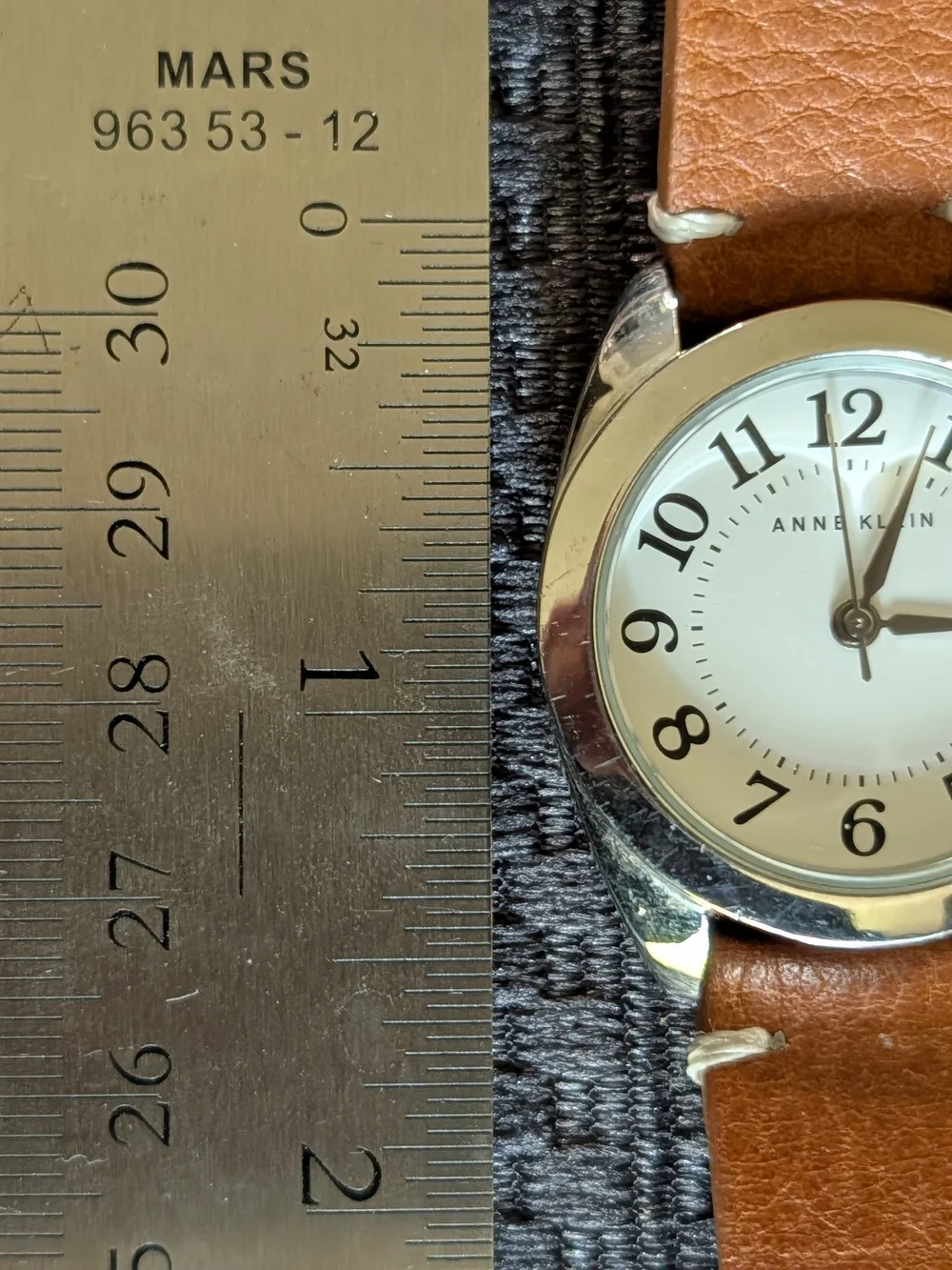 Anne Klein Brown Leather Strap Silver-Tone Dial Watch